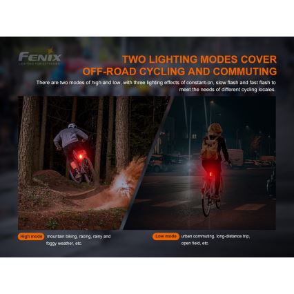 Fenix BC05RV20 - Oplaadbare LED Fiets Lamp LED/USB IP66