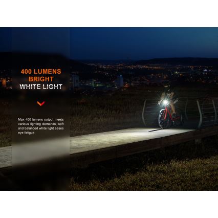 Fenix BC15R - LED Dimbare oplaadbare fietslamp LED/USB IP66 400 glanzend 31,5 h 2600 mAh
