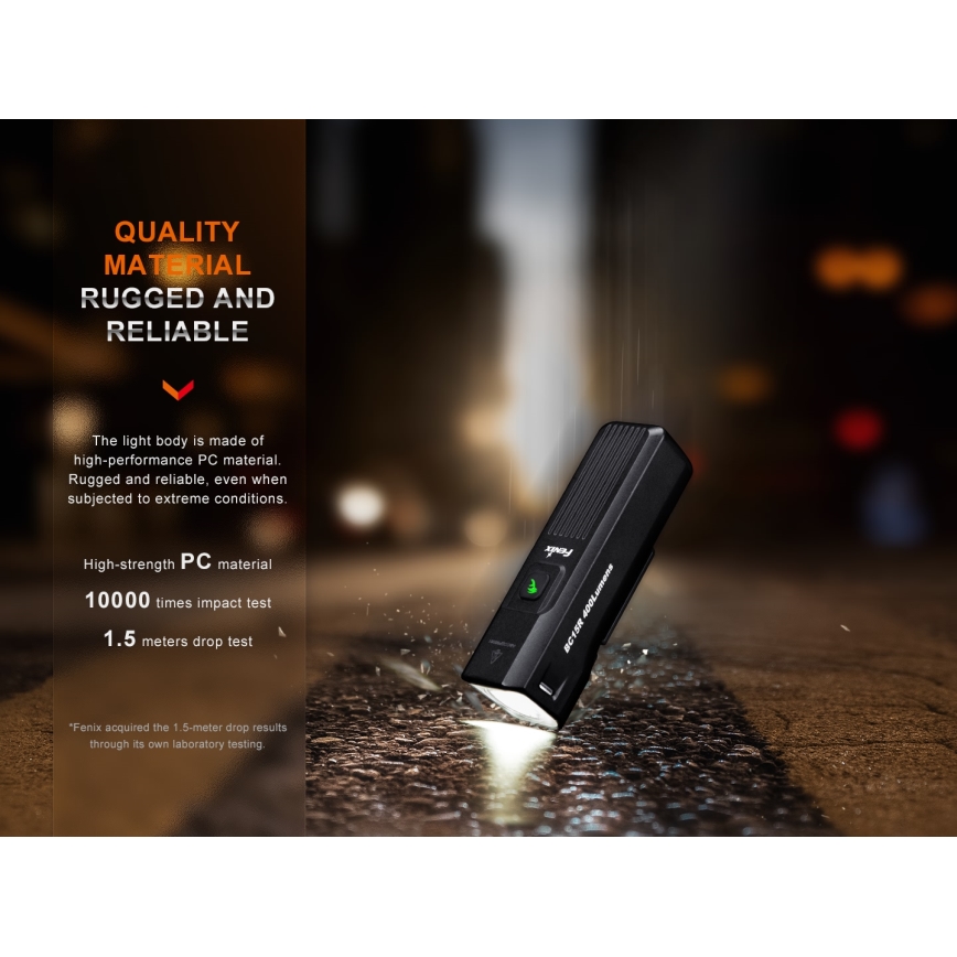 Fenix BC15R - LED Dimbare oplaadbare fietslamp LED/USB IP66 400 glanzend 31,5 h 2600 mAh