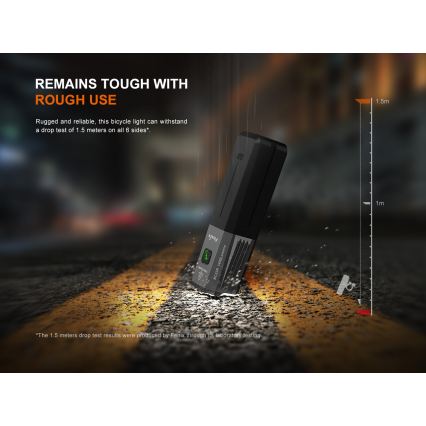 Fenix BC22R - dimbare oplaadbare LED-fietslamp LED/USB 3400 mAh IP66 1400 lm 41 h zwart