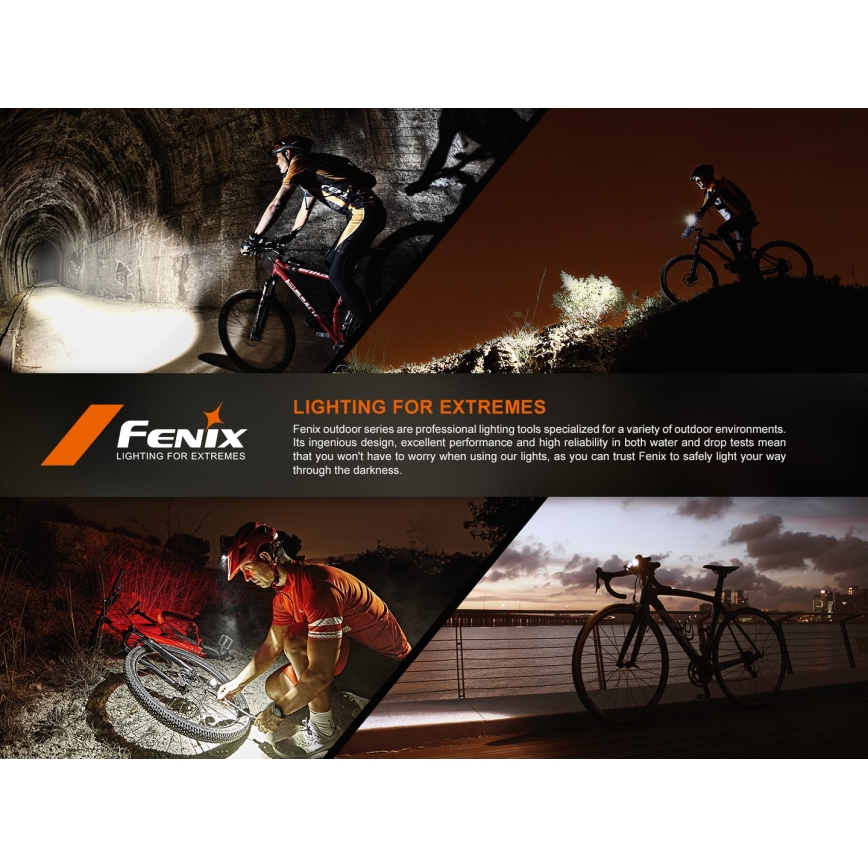 Fenix BC22R - dimbare oplaadbare LED-fietslamp LED/USB 3400 mAh IP66 1400 lm 41 h zwart