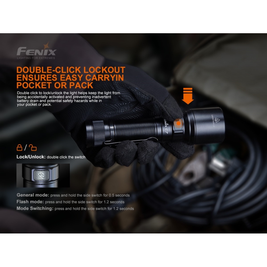 Fenix C7 - Dimbare oplaadbare zaklamp LED/1x21700 IP68 3000 lm 68 uur