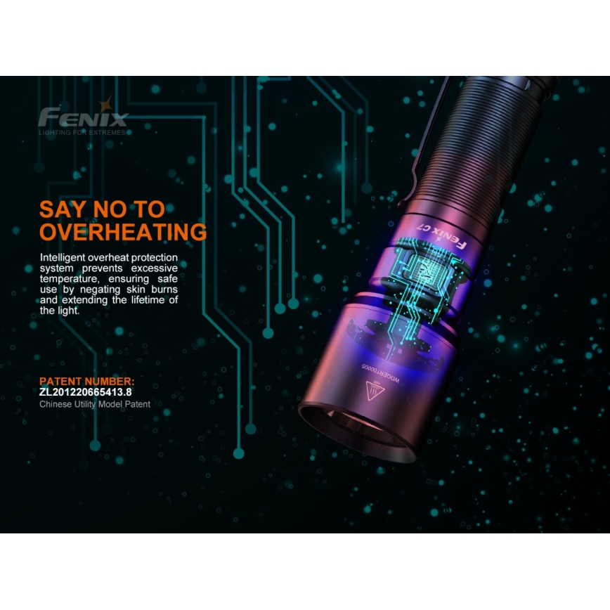 Fenix C7 - LED Dimbaar rechargeable flashlight 1xLED/1x21700 IP68 3000 lm 68 h