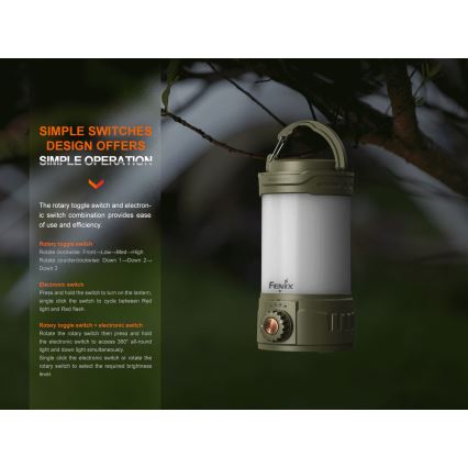 Fenix CL26RPROCAM - LED Dimbaar draagbaar oplaadbaar lamp LED/USB IP66 650 lm 408 h 5000 mAh grijs