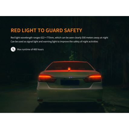 Fenix CL26RRED - LED Dimbaar draagbaar oplaadbaar lamp LED/USB/2xCR123A IP66 400 glanzend 400 h 2600 mAh oranje