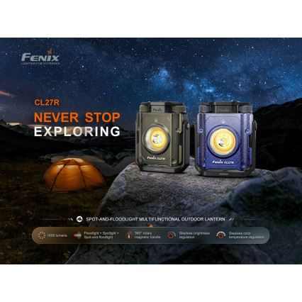 Fenix CL27RGRE - LED Dimbaar rechargeable lamp LED/USB IP66 1600 lm 285 h