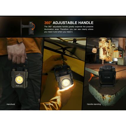 Fenix CL27RGRE - LED Dimbaar rechargeable lamp LED/USB IP66 1600 lm 285 h