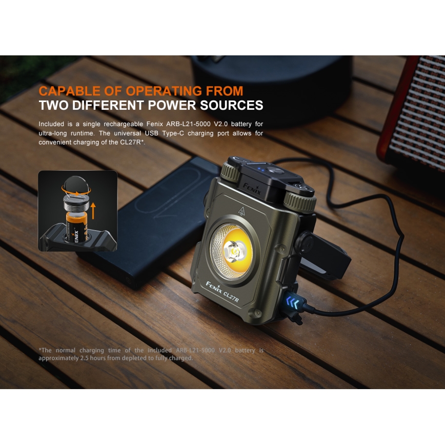 Fenix CL27RGRE - LED Dimbaar rechargeable lamp LED/USB IP66 1600 lm 285 h