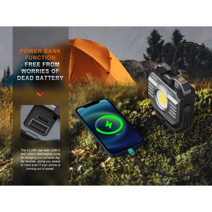 Fenix CL28R - LED Dimbaar oplaadbaar Schijnwerper met een powerbank LED/USB IP66 2000 glanzend 360 h 10000 mAh
