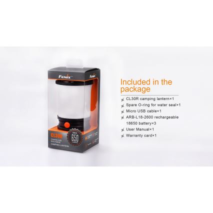 Fenix CL30R - Draagbare oplaadbare LED-lamp LED/USB/6xCR123A IPX7 650 lm 300 u 2600 mAh