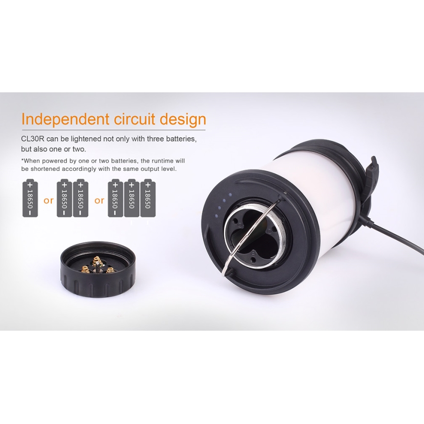 Fenix CL30R - LED draagbare oplaadbare lamp LED/USB/6xCR123A IPX7 650 lm 300 h 2600 mAh