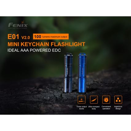 Fenix E01V20BLC - LED Zaklamp LED/1xAAA IP68