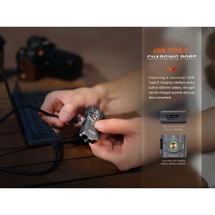 Fenix E03RV20BLU - LED Oplaadbare zaklamp LED/USB IP66 500 lm 30 h 400 mAh