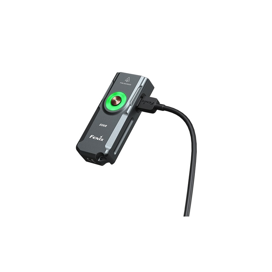 Fenix E06RGRY - LED Dimbaar oplaadbaar zaklamp UV LED/USB IP66 700 glanzend 60 h grijs