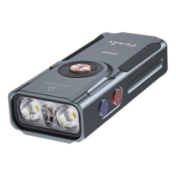 Fenix E06RGRY - LED Dimbaar oplaadbaar zaklamp UV LED/USB IP66 700 glanzend 60 h grijs