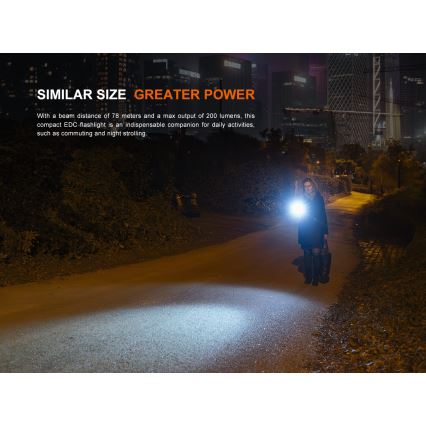 Fenix E12V30 - dimbare oplaadbare LED-zaklamp LED/1xAA 2000 mAh IP68 200 lm 100 h zwart