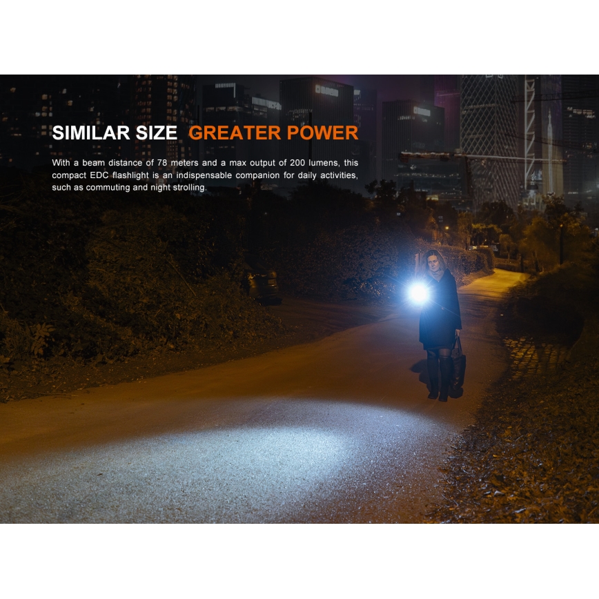 Fenix E12V30 - dimbare oplaadbare LED-zaklamp LED/1xAA 2000 mAh IP68 200 lm 100 h zwart