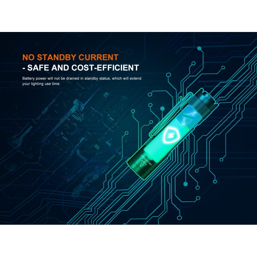 Fenix E12V30 - dimbare oplaadbare LED-zaklamp LED/1xAA 2000 mAh IP68 200 lm 100 h zwart