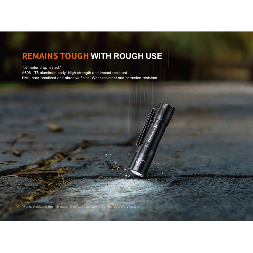 Fenix E12V30 - dimbare oplaadbare LED-zaklamp LED/1xAA 2000 mAh IP68 200 lm 100 h zwart