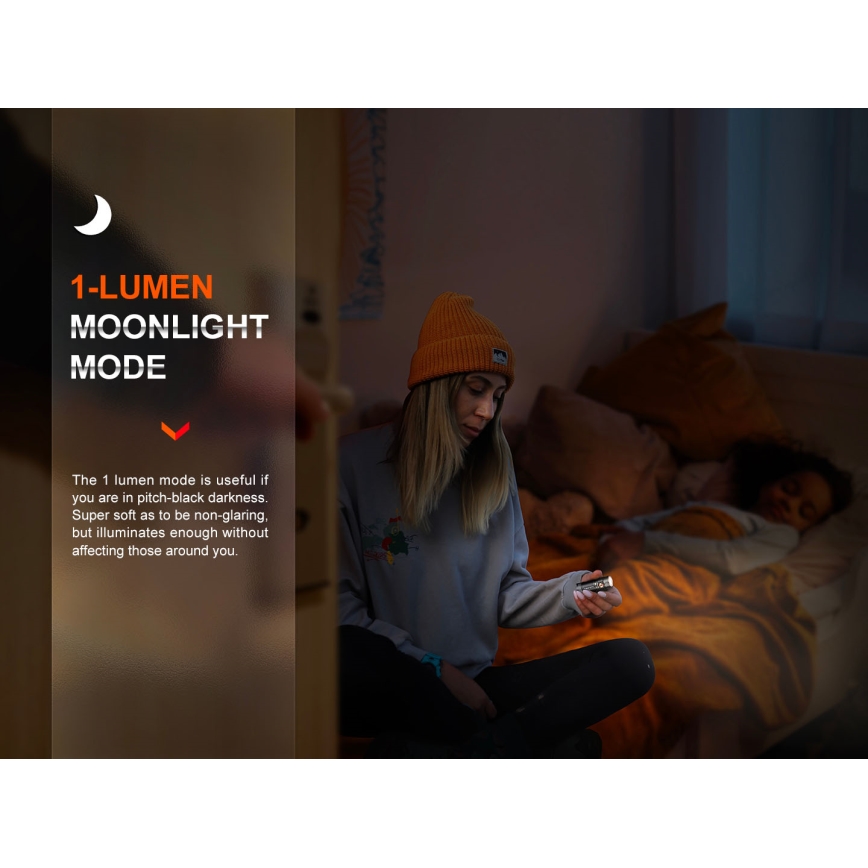 Fenix E18RV20800 - Dimbare oplaadbare LED-zaklamp LED/USB/1xCR123A 800 mAh IP68 1200 lm 200 h zwart