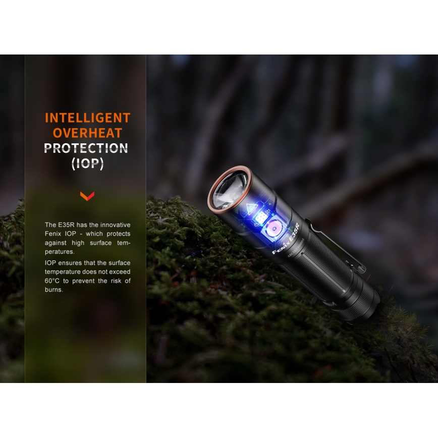 Fenix E35RSETAODS - LED Dimbaar oplaadbaar zaklamp LED/USB IP68 3100 lm 69 h 5000 mAh + diffuser 26,5mm