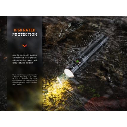 Fenix E35RSETAODS - LED Dimbaar oplaadbaar zaklamp LED/USB IP68 3100 lm 69 h 5000 mAh + diffuser 26,5mm