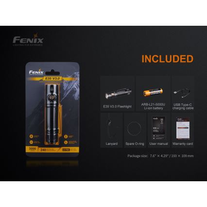 Fenix E35V3 - Oplaadbare LED Zaklamp LED/1x21700 IP68