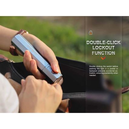 Fenix ECPBLCK - LED Oplaadbare zaklamp met een powerbank USB IP68 1600 glanzend 504 h 5000 mAh zwart