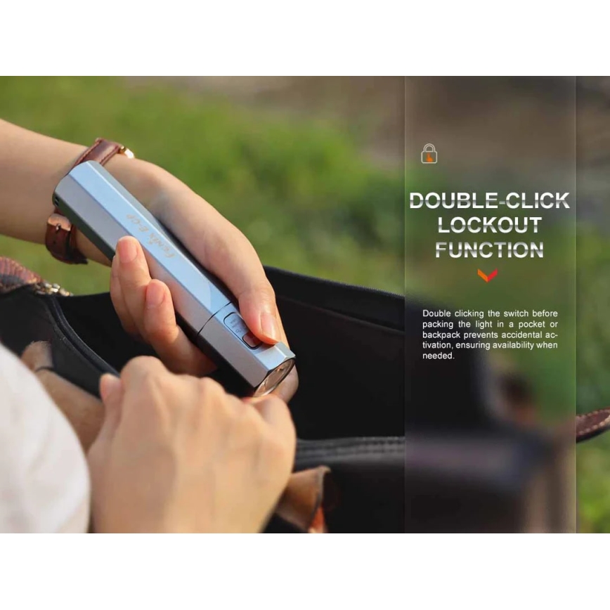Fenix ECPBLCK - LED Oplaadbare zaklamp met een powerbank USB IP68 1600 glanzend 504 h 5000 mAh zwart
