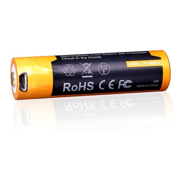 Fenix FE18650LI26USB - 1st Oplaadbare Batterij USB/3,6V