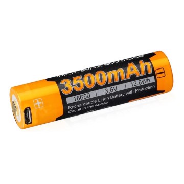 Fenix FE18650LI35USB - 1 stuk USB-oplaadbare Li-ion-accu, 3,6 V, 3500 mAh