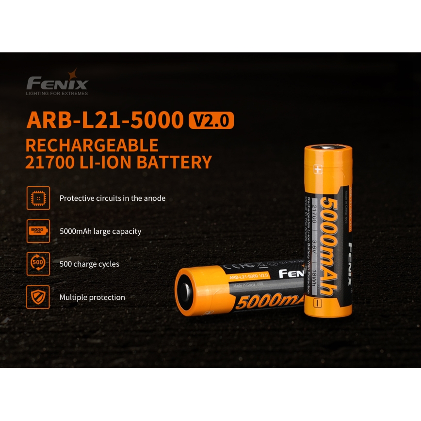 Fenix FE21700V20 - 1 stuk oplaadbare accu 21700/3,6 V 5000 mAh