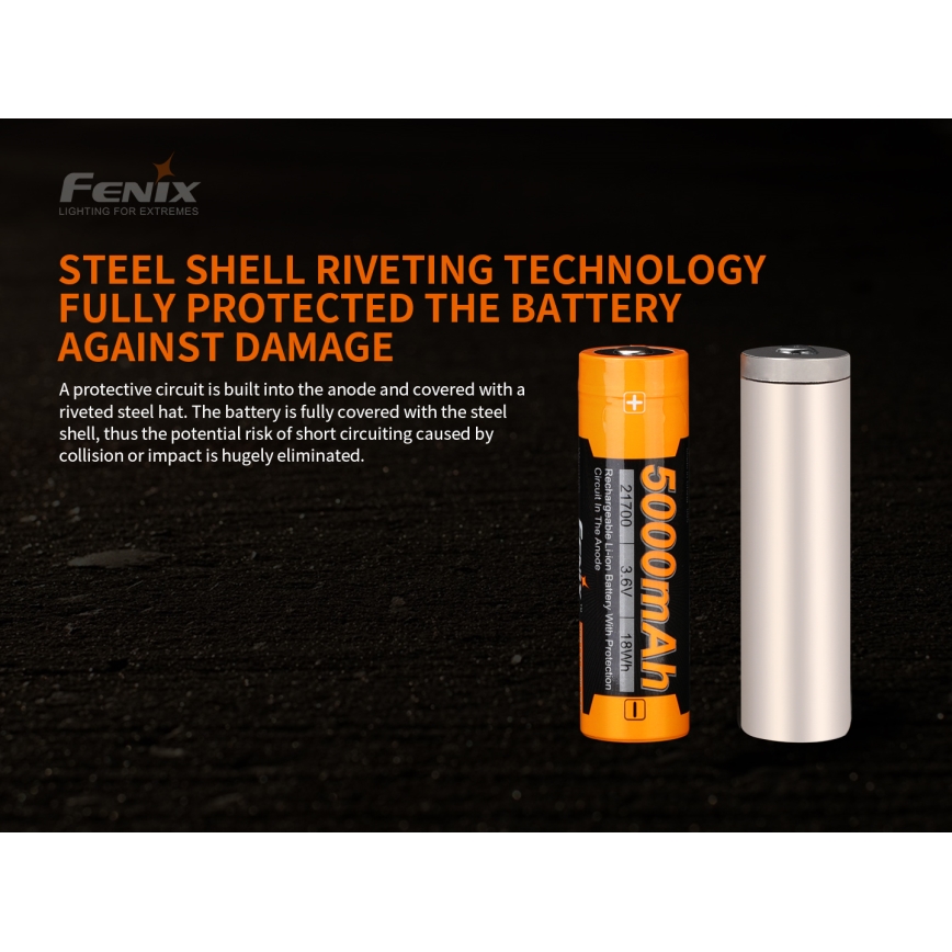 Fenix FE21700V20 - 1 stuk oplaadbare accu 21700/3,6 V 5000 mAh