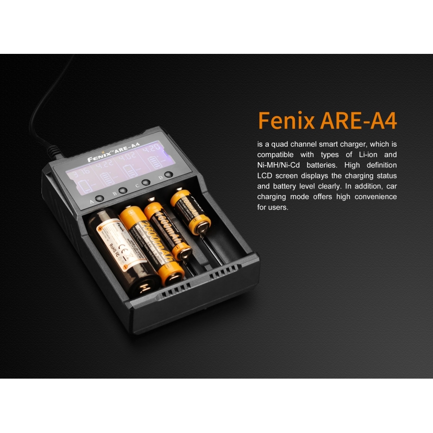 Fenix FENAREA4 - Acculader 4xLi-ion/AAA/AA/C 5V