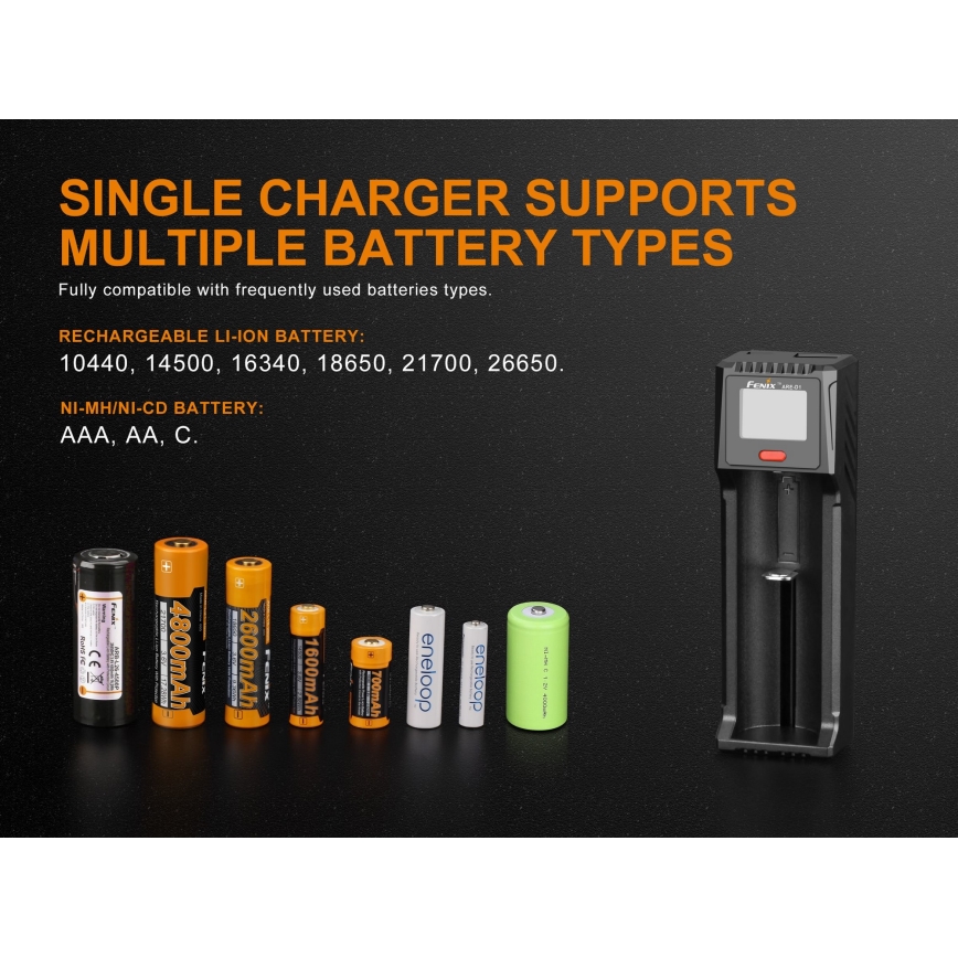 Fenix FENARED1 - Battery charger 1xLi-ion/AAA/AA/C 5V