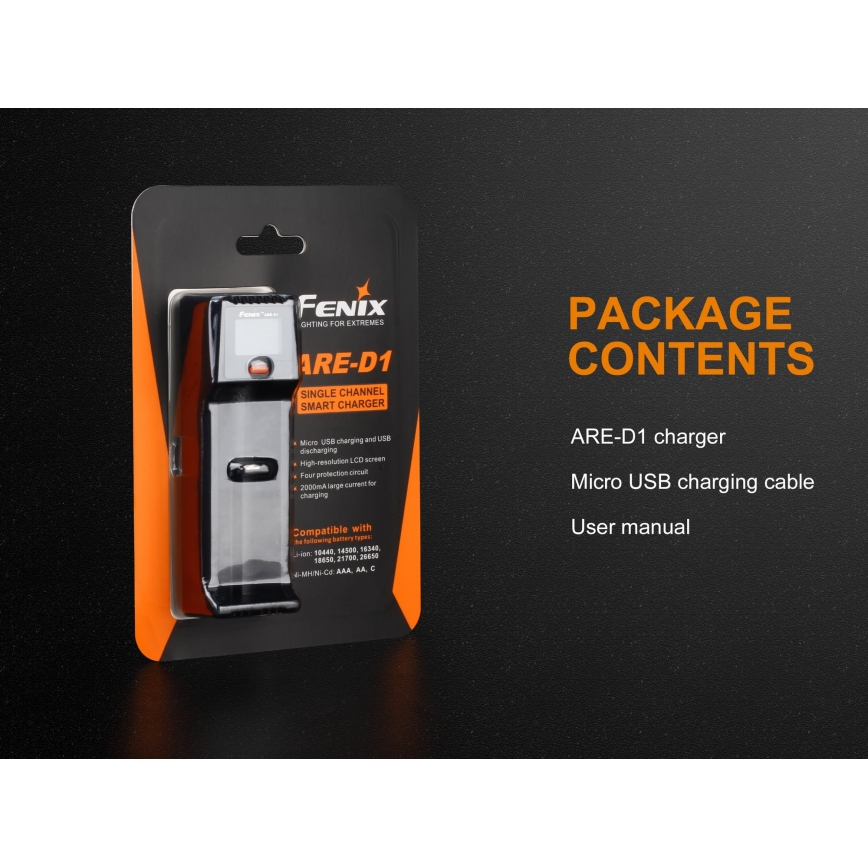 Fenix FENARED1 - Battery charger 1xLi-ion/AAA/AA/C 5V