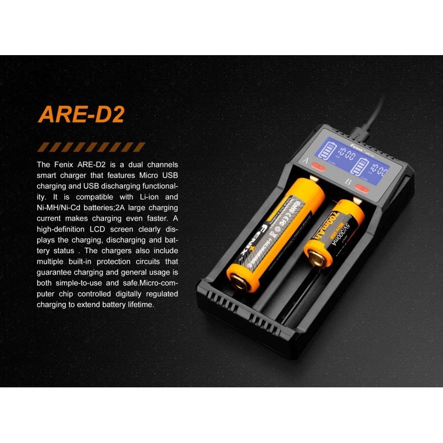 Fenix FENARED2 - Acculader 2xLi-ion/AAA/AA/C 5V
