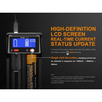 Fenix FENARED2 - Acculader 2xLi-ion/AAA/AA/C 5V
