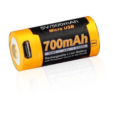 Fenix FERCR123ALIIONUP - 1 stuk USB-oplaadbare batterij, 3,6 V, 700 mAh