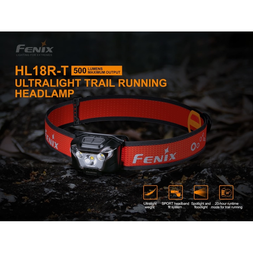 Fenix HL18RTRAIL - Oplaadbare LED Hoofdlamp LED/3xAAA IP66