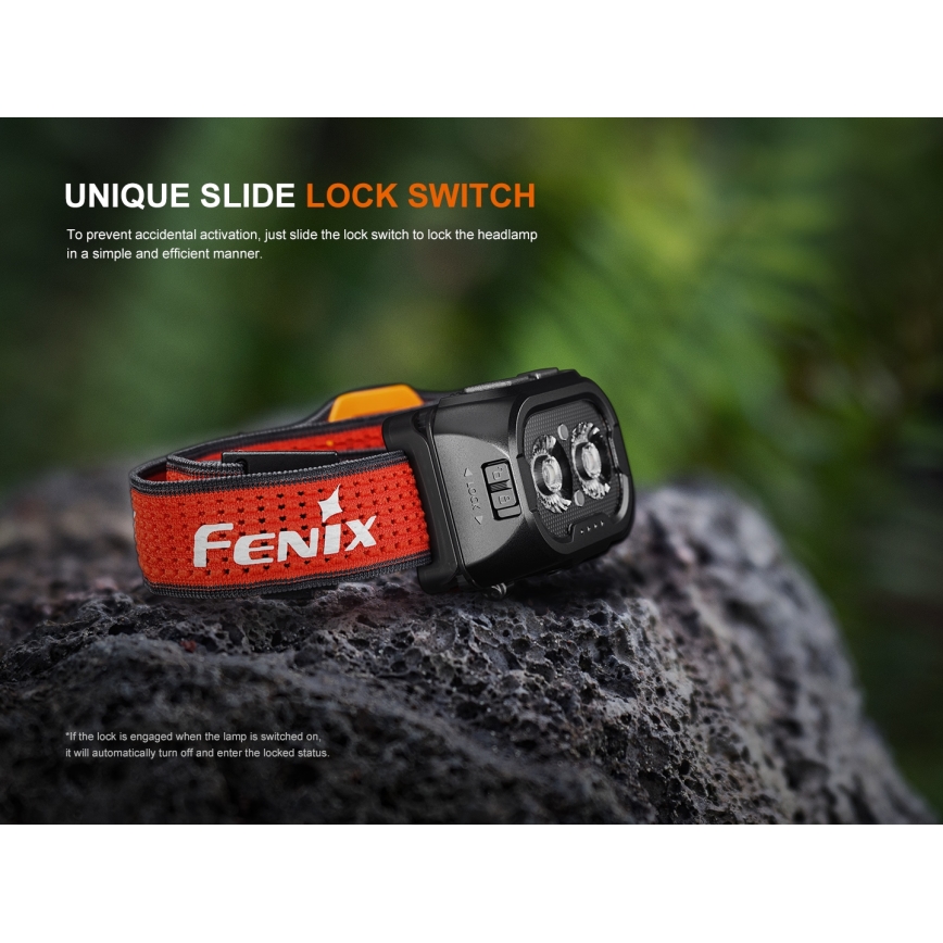 Fenix HL18RTV20BLC - LED Dimbaar oplaadbaar hoofdlamp LED/USB IP66 800 lm 160 h zwart/oranje
