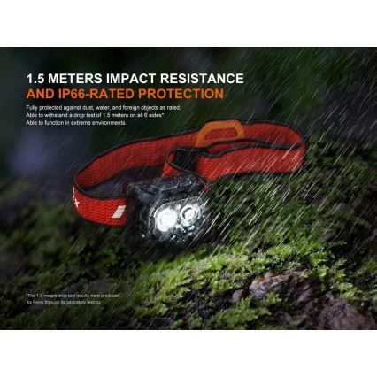 Fenix HL18RTV20BLC - LED Dimbaar oplaadbaar hoofdlamp LED/USB IP66 800 lm 160 h zwart/oranje