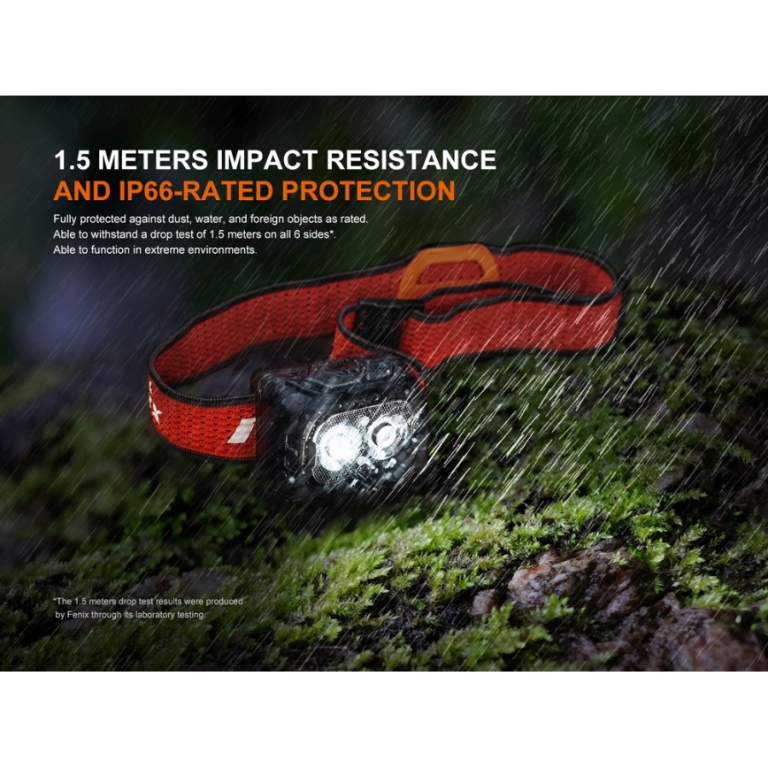 Fenix HL18RTV20BLC - LED Dimbaar oplaadbaar hoofdlamp LED/USB IP66 800 lm 160 h zwart/oranje