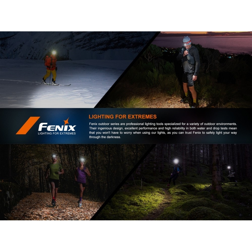 Fenix HL18RTV20BLC - LED Dimbaar oplaadbaar hoofdlamp LED/USB IP66 800 lm 160 h zwart/oranje