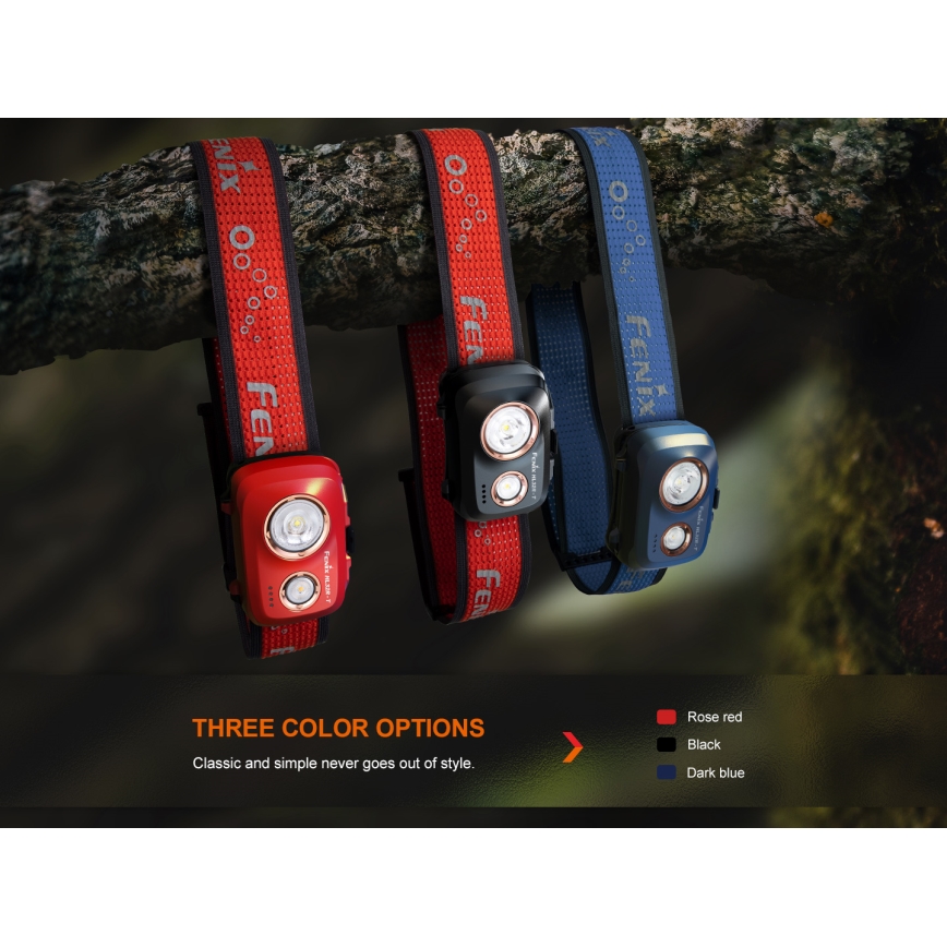 Fenix HL32RTRED - LED Oplaadbare hoofdlamp LED/USB/3xAAA IP66 800 lm 300 h rood/oranje