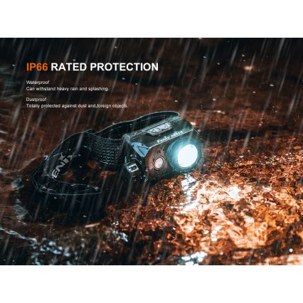 Fenix HL45R - LED Dimbaar oplaadbaar focussen hoofdlamp LED/USB IP66 1000 glanzend 240 h zwart