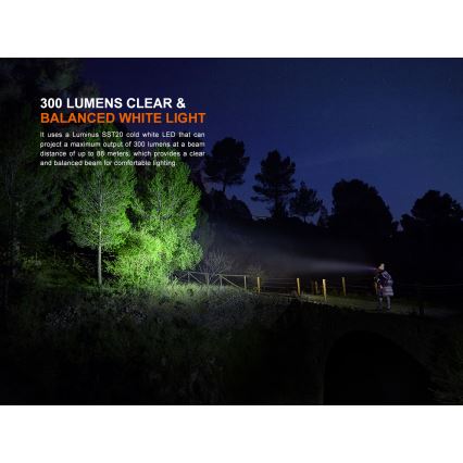 Fenix HM23V20 - LED Dimbaar hoofdlamp LED/1xAA IP68 300 lm 100 h