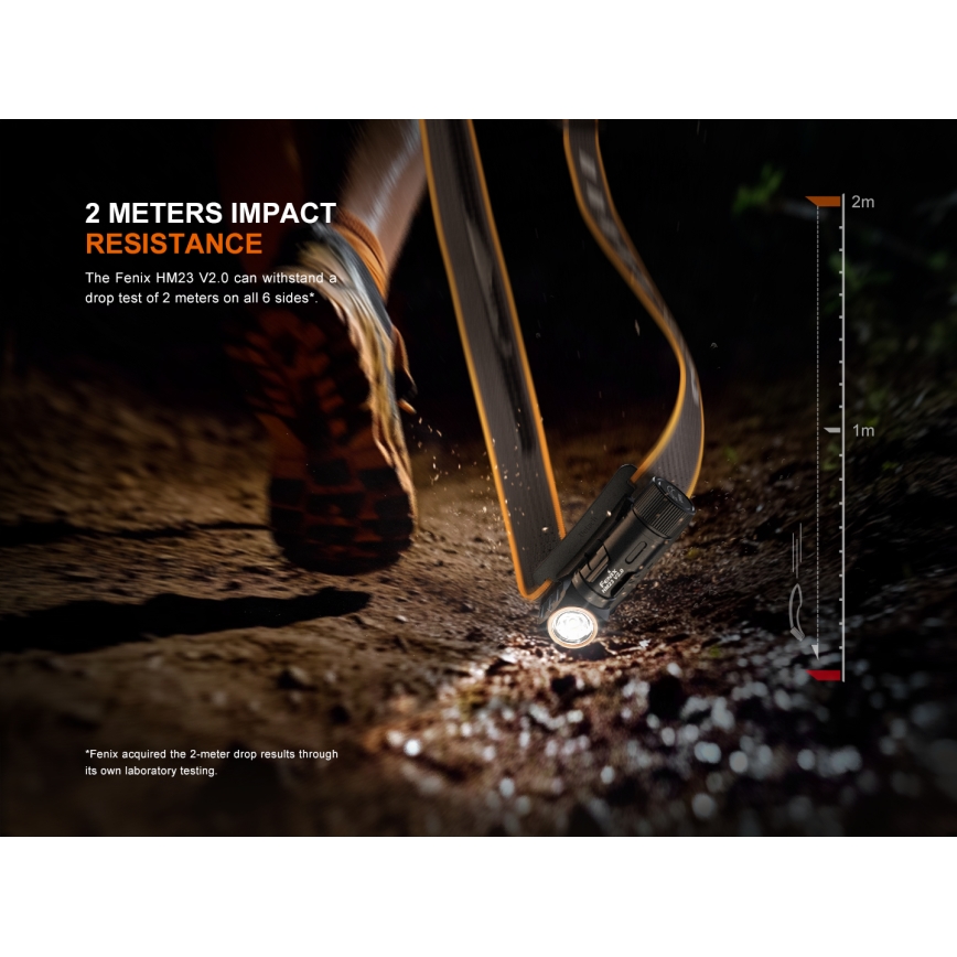 Fenix HM23V20 - LED Dimbaar hoofdlamp LED/1xAA IP68 300 lm 100 h