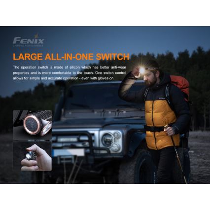 Fenix HM50RV20 - LED Oplaadbare hoofdlamp 3xLED/USB/1xCR123A IP68 700 glanzend 120 h 700 mAh
