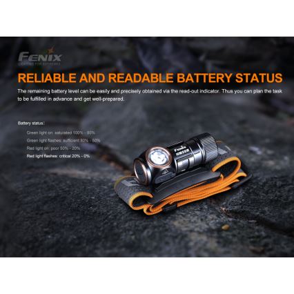 Fenix HM50RV20 - LED Oplaadbare hoofdlamp 3xLED/USB/1xCR123A IP68 700 glanzend 120 h 700 mAh